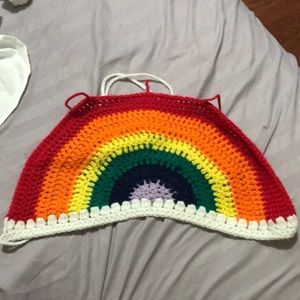 Rainbow knit top!!